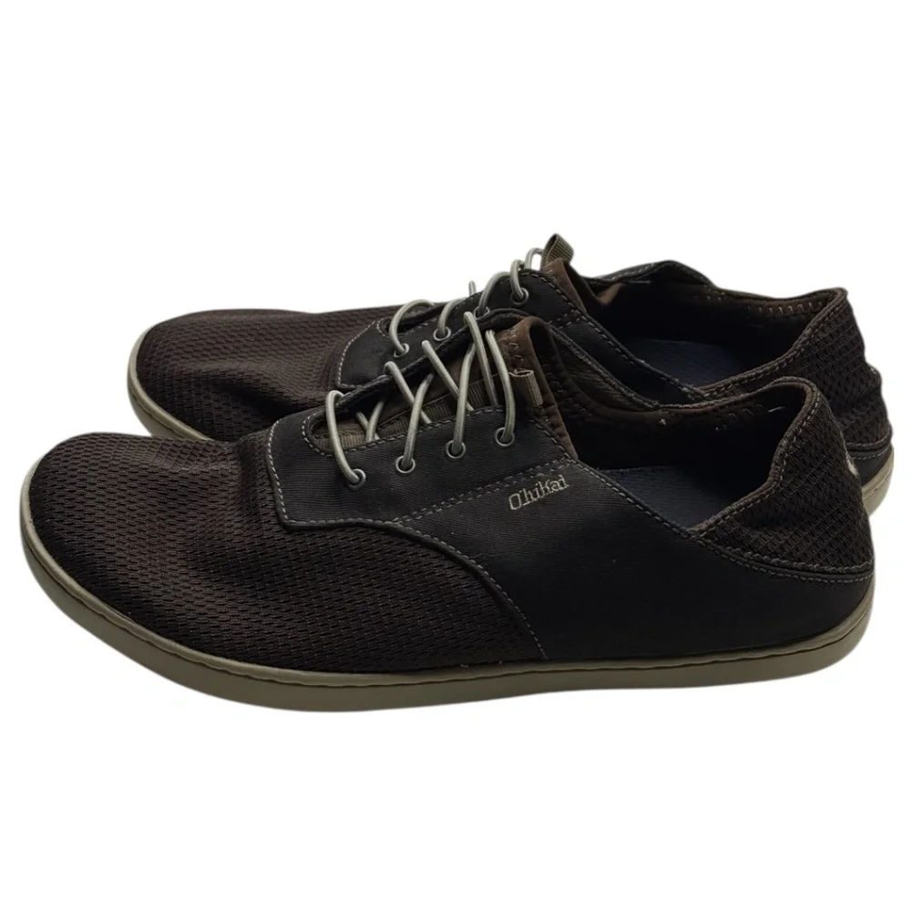 OluKai Nohea Moku Comfort Sneakers Men’s Size 8 10283-6363 Brown Slip On
